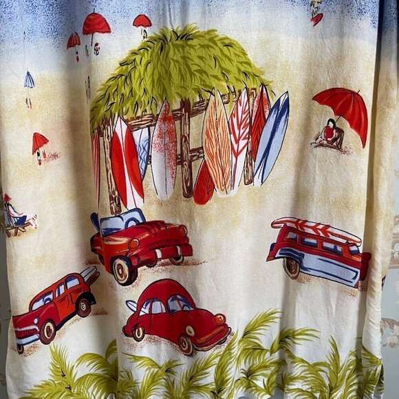 Cherokee Button Up Shirt Mens M Short Sleeve Hawaiian Floral Palm Beach Surf - Picture 6 of 9